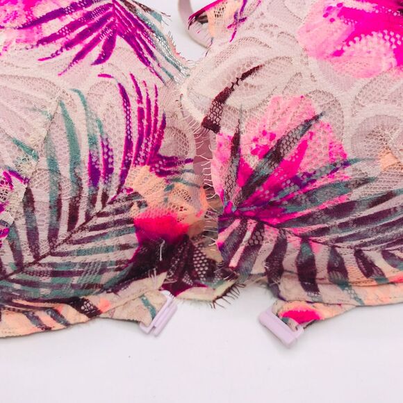 Victorias Secret PINK Date Super Push-up Padded Palm Front Close Bra 34DDD - Picture 5 of 9